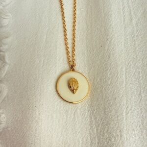 NWT Kurt Geiger London necklace cream with gold bird head